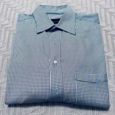 Canali Canali blue plaid button down - image 1