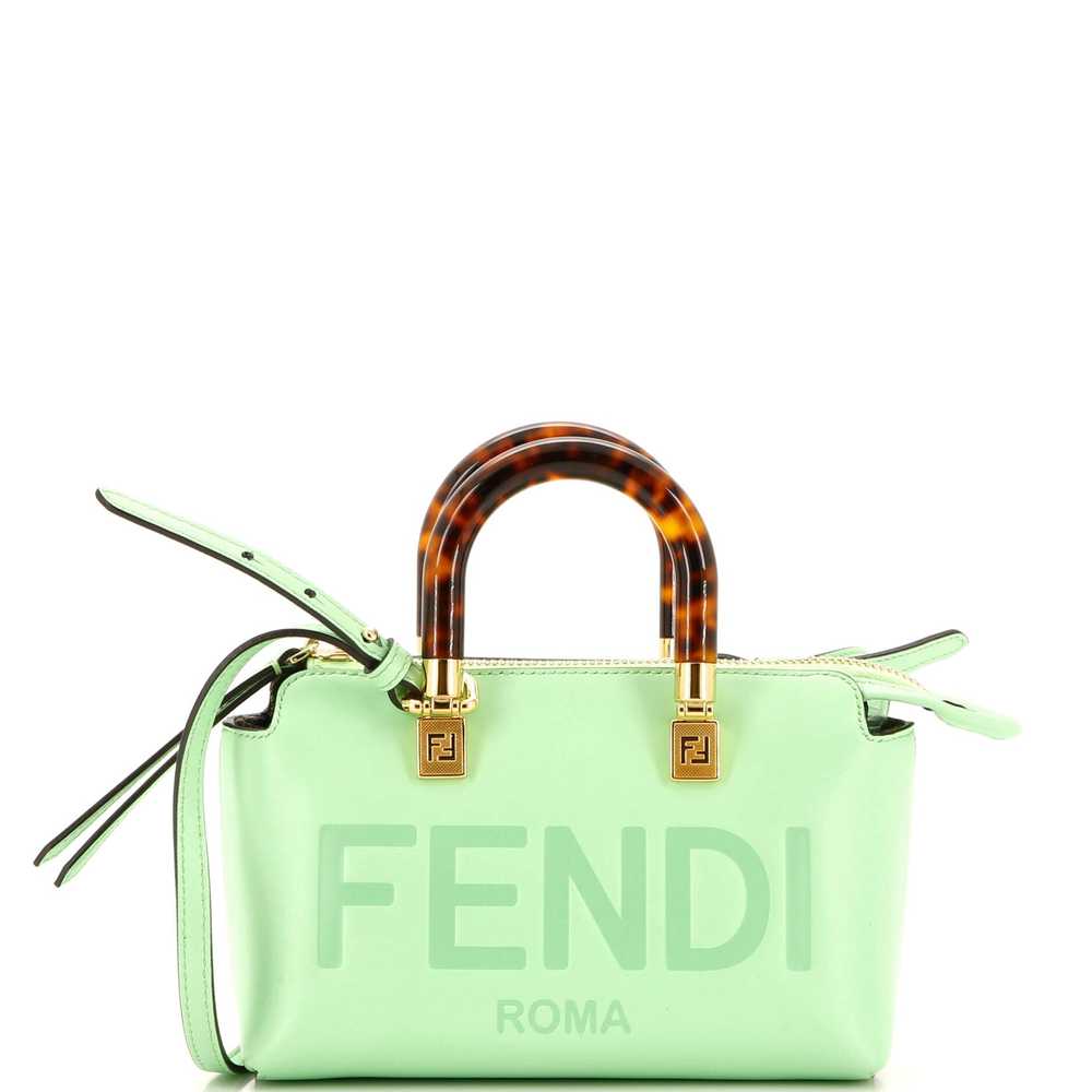 FENDI Logo By The Way Top Handle Bag Embossed Lea… - image 1