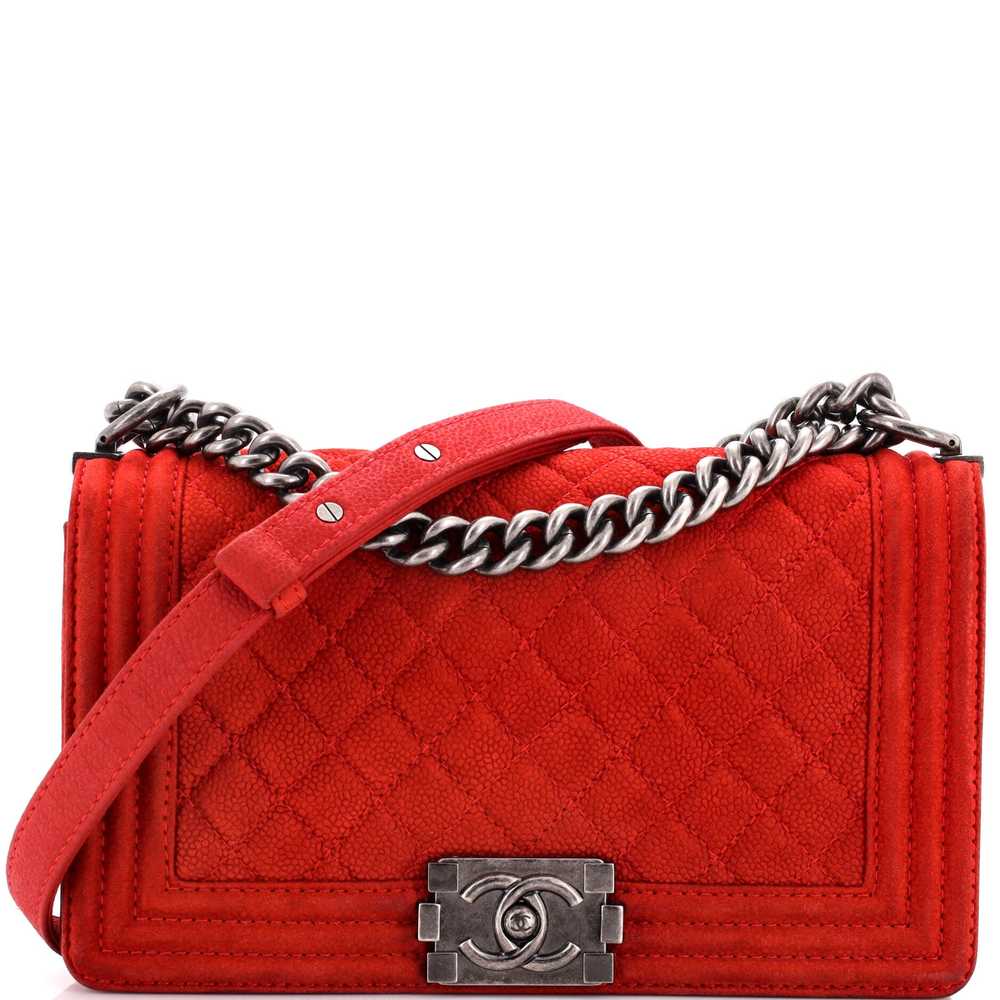 CHANEL Boy Flap Bag Quilted Matte Caviar Old Medi… - image 1