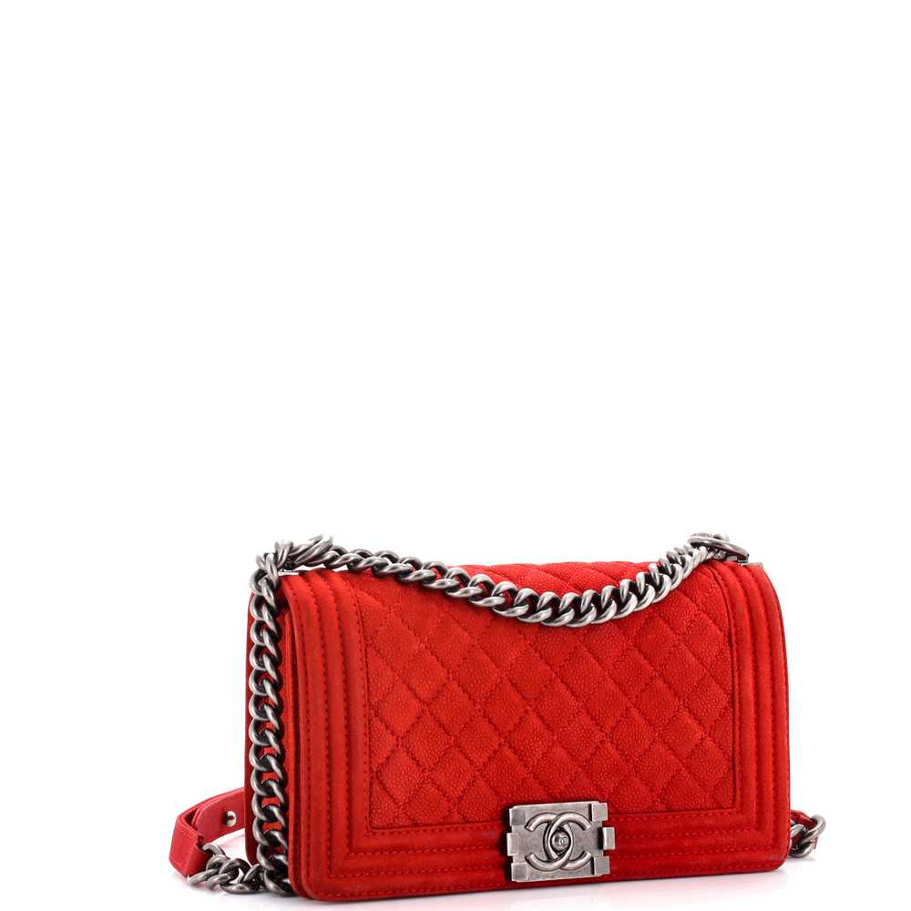 CHANEL Boy Flap Bag Quilted Matte Caviar Old Medi… - image 2