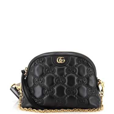 GUCCI Dome Chain Zip Shoulder Bag GG Matelasse Lea