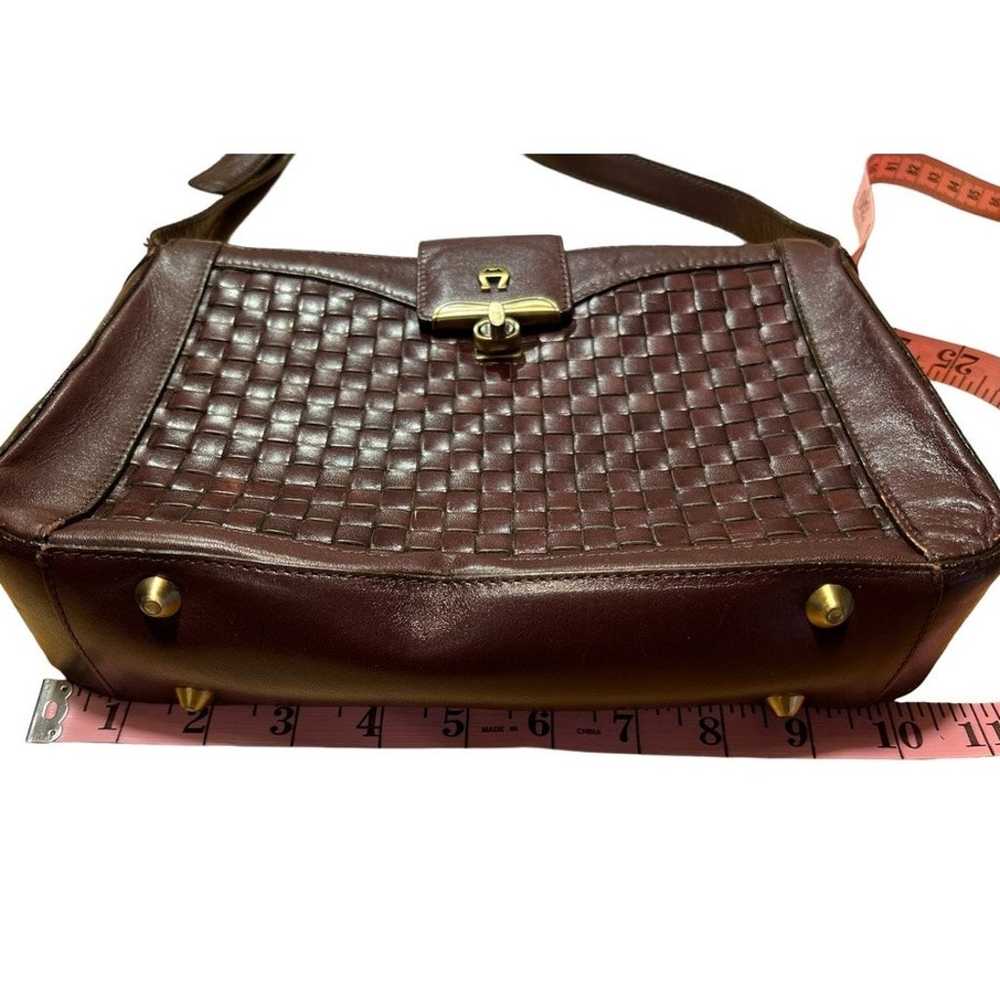 Vintage Etienne Aigner Woven Leather Shoulder Bag… - image 2