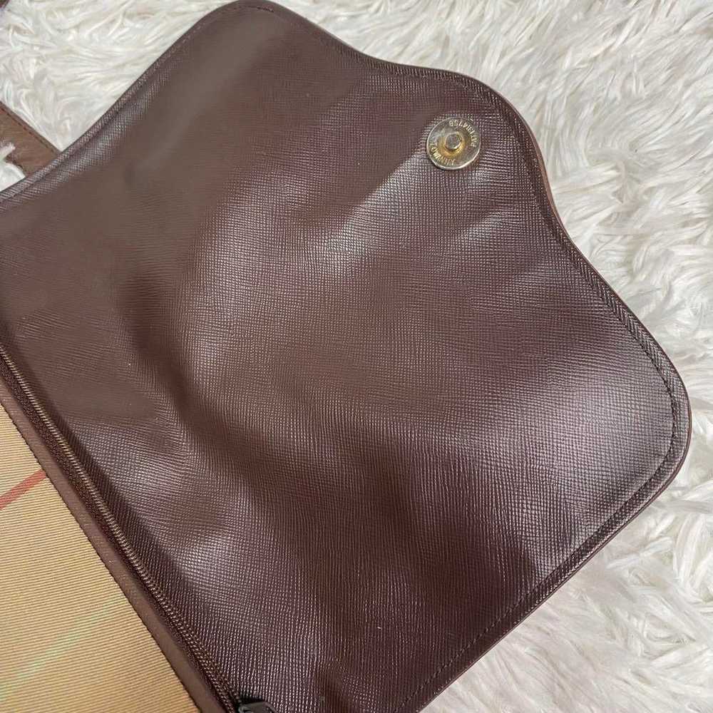 Vintage ✨ Old Burberry Shoulder Bag Brown Nova Ch… - image 10