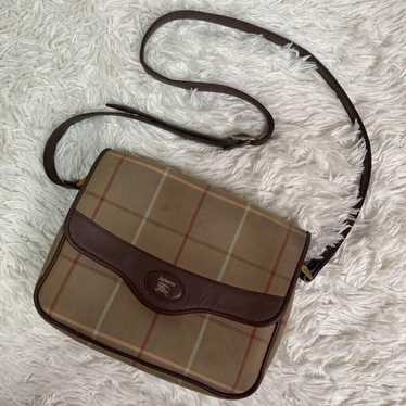 Vintage ✨ Old Burberry Shoulder Bag Brown Nova Ch… - image 1