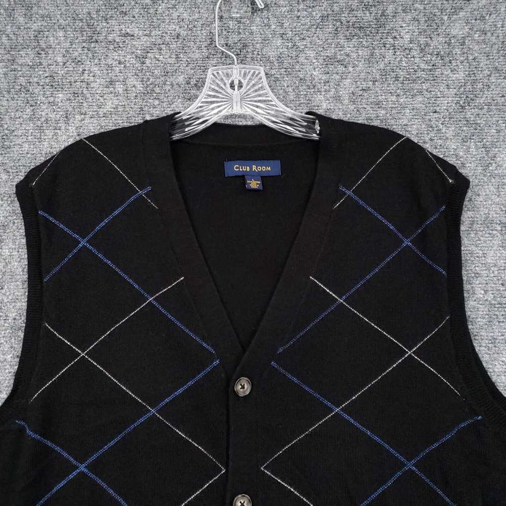 Club Room Club Room Sweater Vest Mens L Large Bla… - image 3