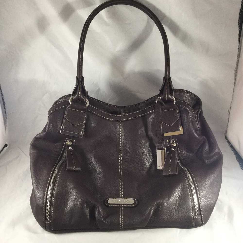 VTG Ellen Tracy Brown Leather Handbag - image 10