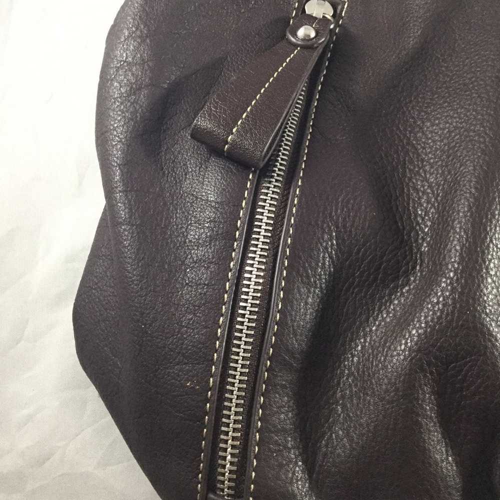 VTG Ellen Tracy Brown Leather Handbag - image 4