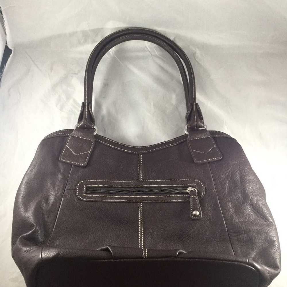 VTG Ellen Tracy Brown Leather Handbag - image 5