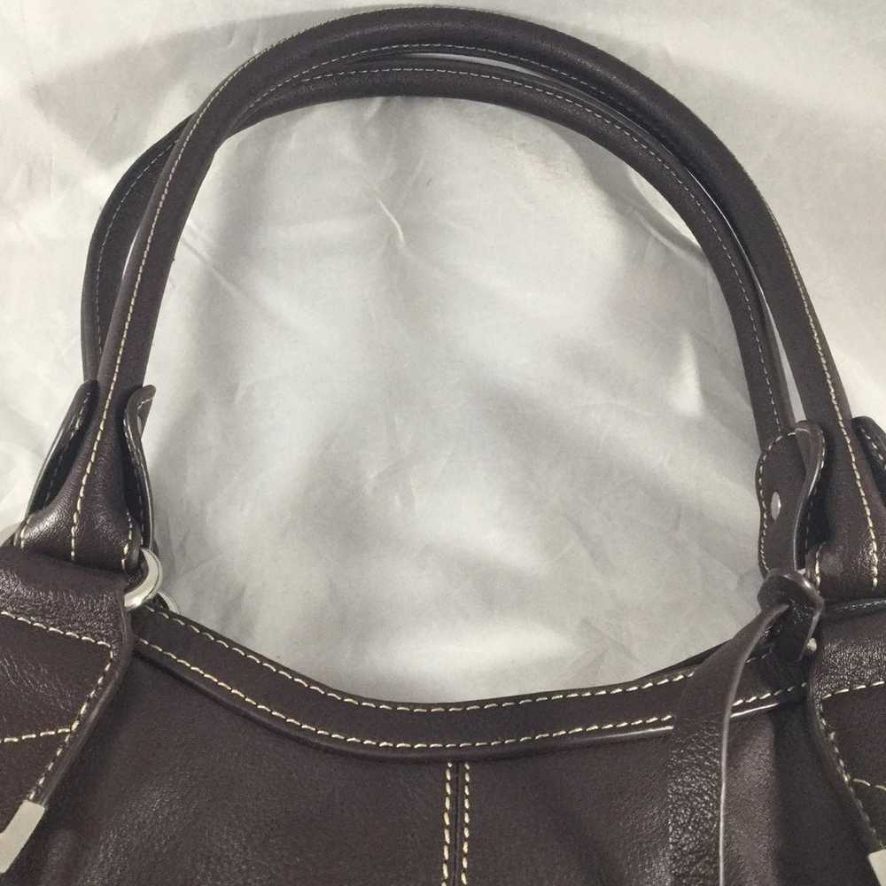 VTG Ellen Tracy Brown Leather Handbag - image 7