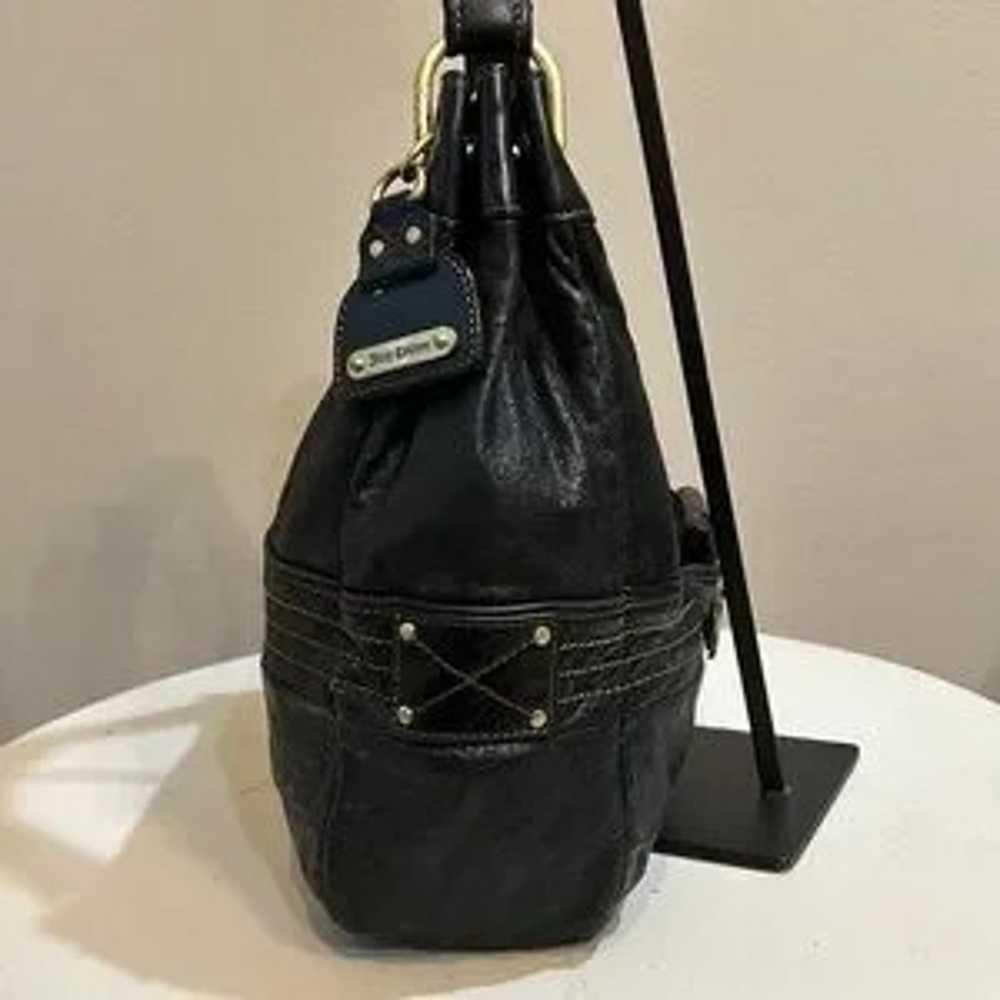 Vintage Y2K Juicy Couture Black Leather Hobo Room… - image 3