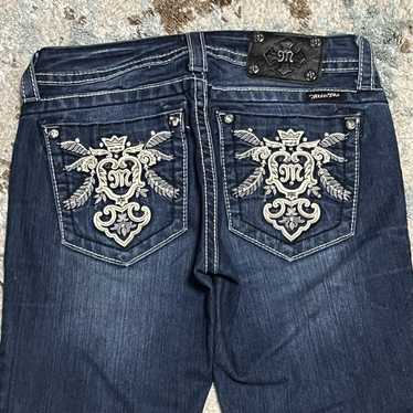 Miss Me Miss Me Wings Rhinestone Bootcut Low Rise… - image 1