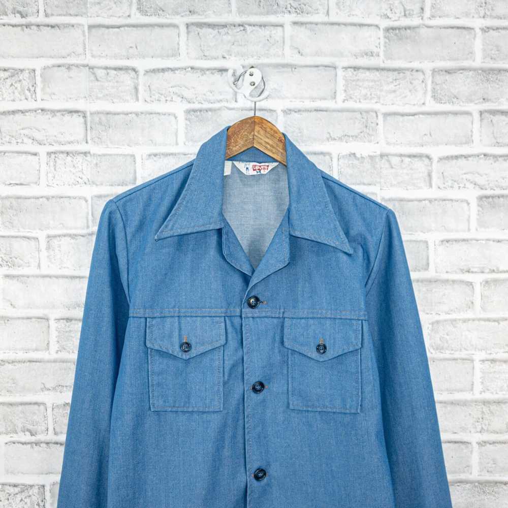 Levi's vtg Levi's Denim Western Point collar Shir… - image 2