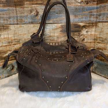 Vintage Frye Distressed Leather Studded Bag