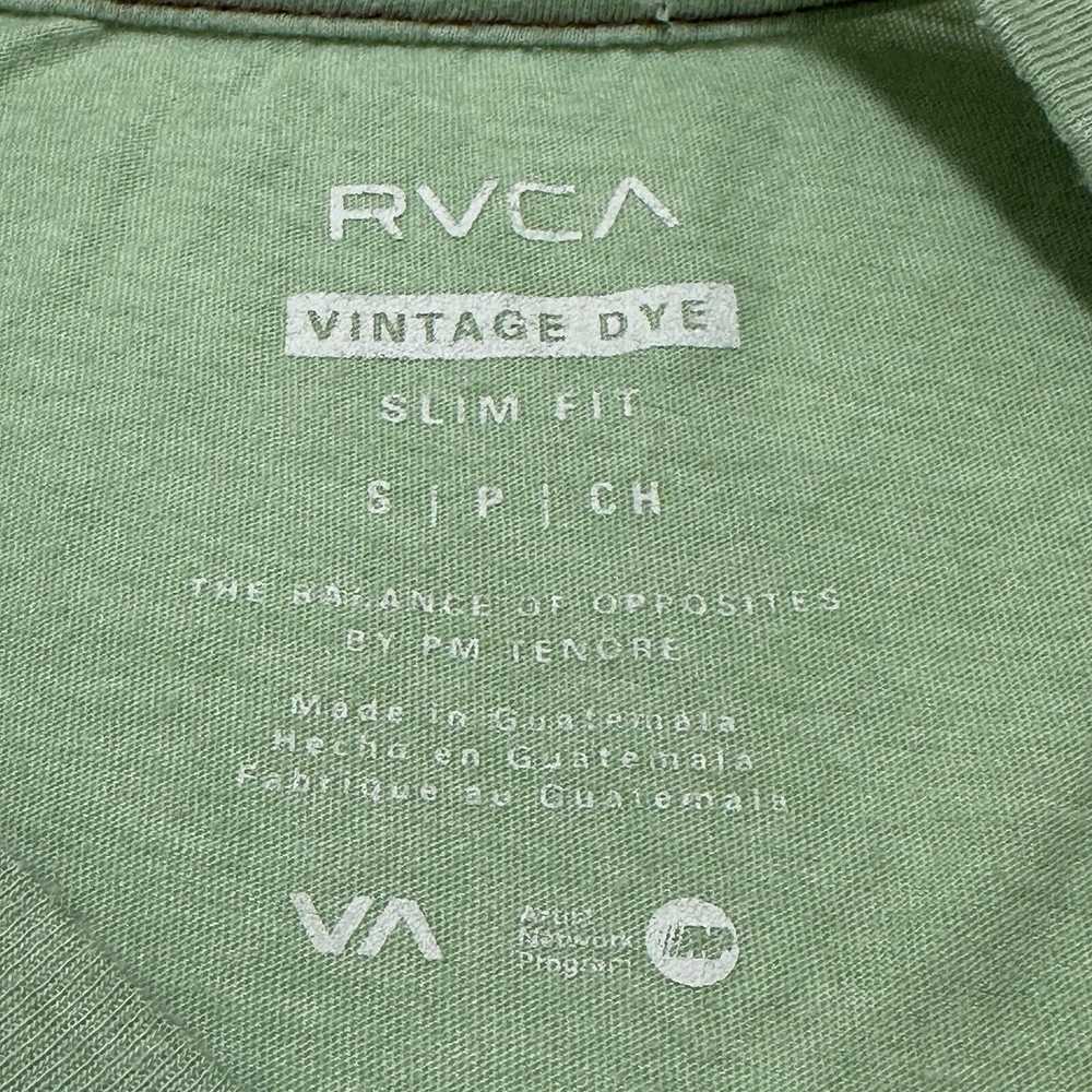 Rvca RVCA Small Slim Green T Shirt Vintage Dye Ba… - image 3