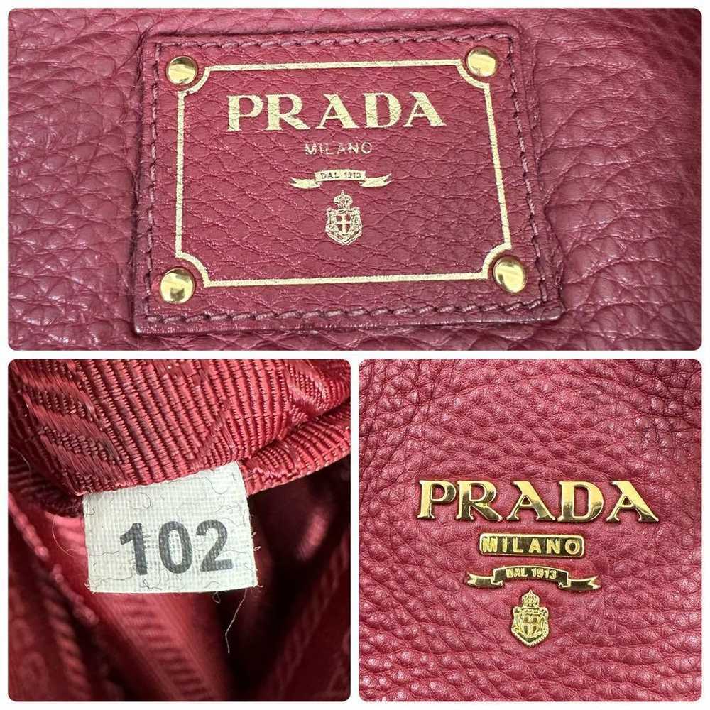 PRADA Handbag 2way Red Leather with Front Logo - image 10