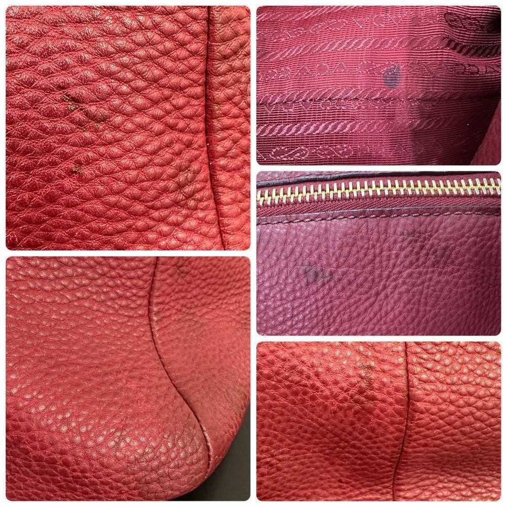 PRADA Handbag 2way Red Leather with Front Logo - image 8