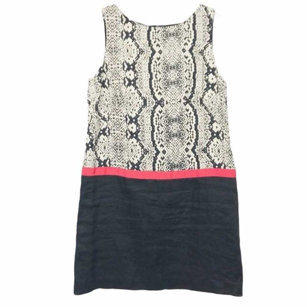 Loft Loft Linen Snake Skin Print Color Block Dres… - image 1