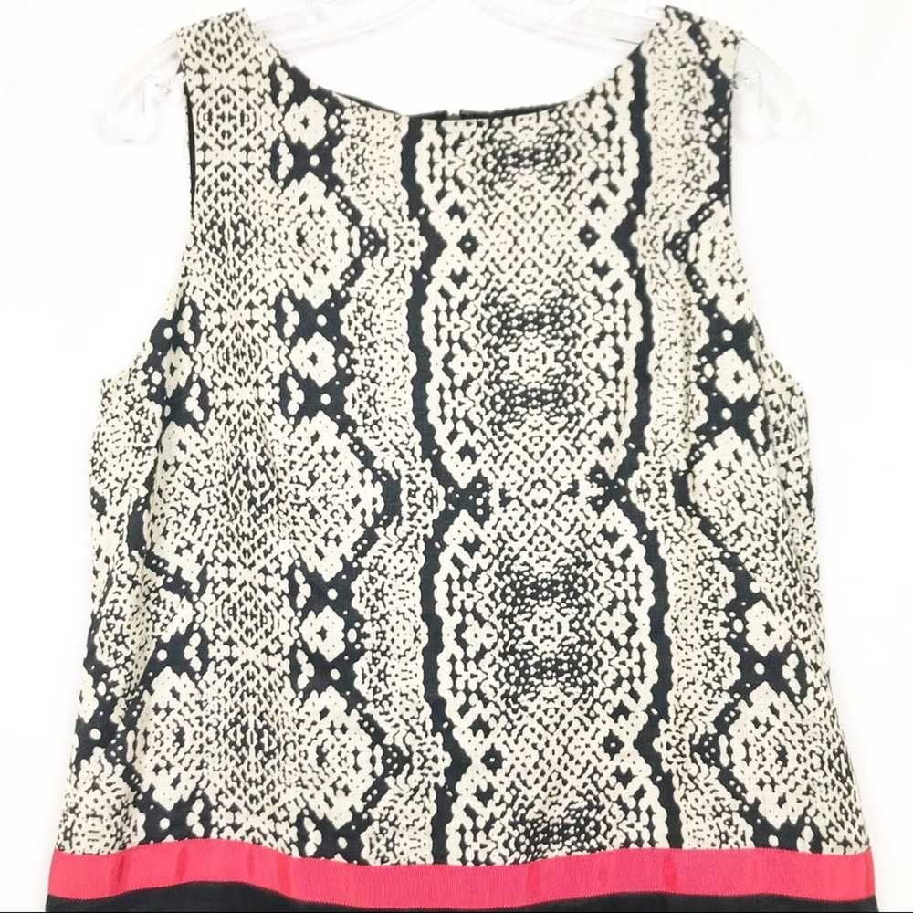 Loft Loft Linen Snake Skin Print Color Block Dres… - image 2