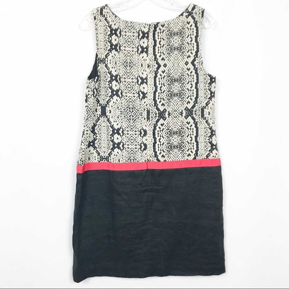 Loft Loft Linen Snake Skin Print Color Block Dres… - image 4