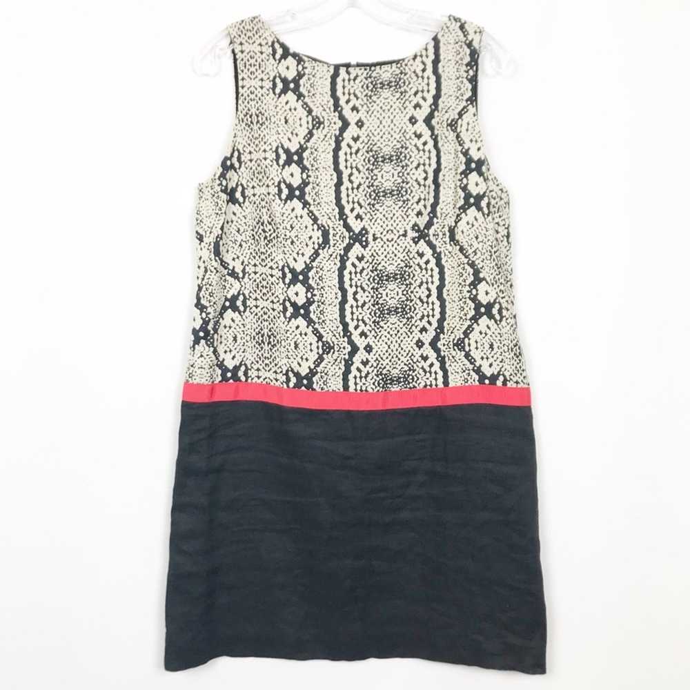 Loft Loft Linen Snake Skin Print Color Block Dres… - image 9