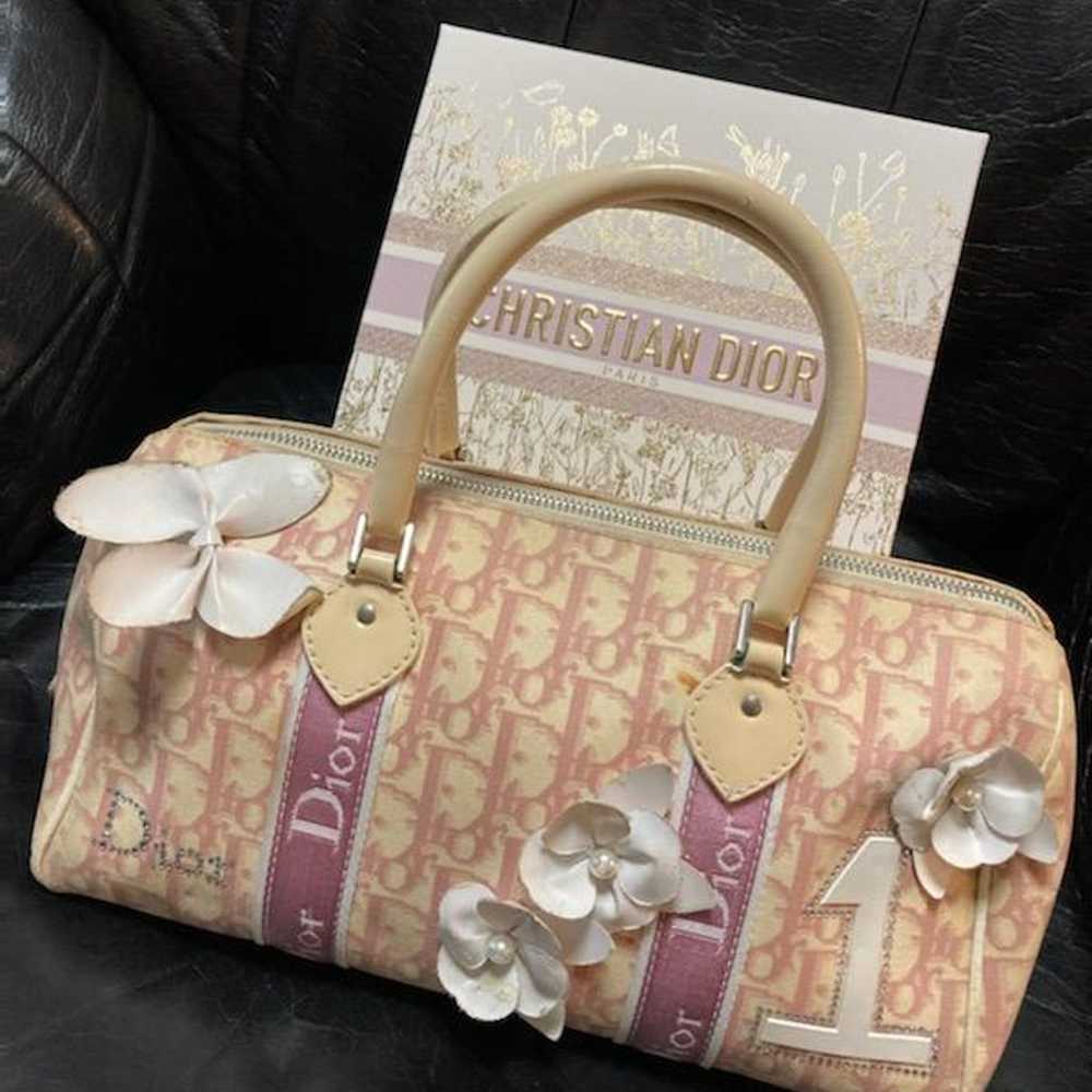 Christian Dior Trotter Flower Pink Mini Boston Bag - image 2