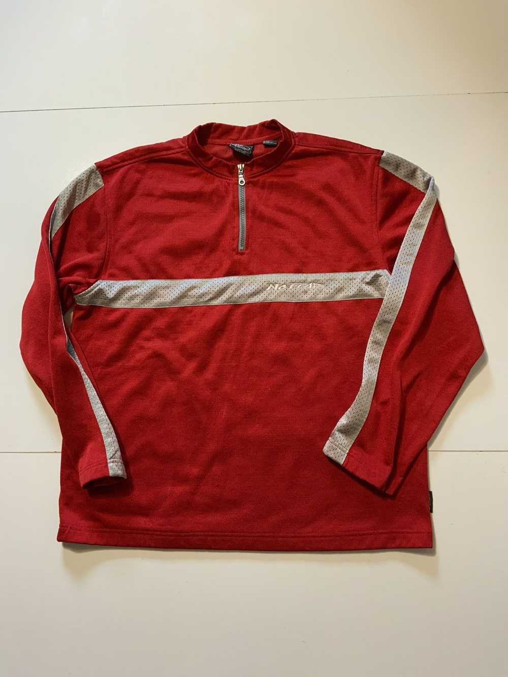 No Fear × Vintage Vintage No Fear Red 1/4 Zip Mot… - image 1