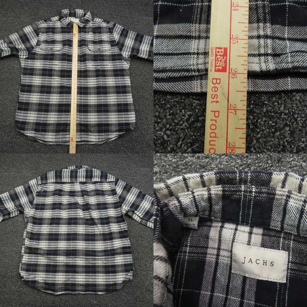 Vintage Jachs Shirt Adult XL Black & Gray Plaid B… - image 4