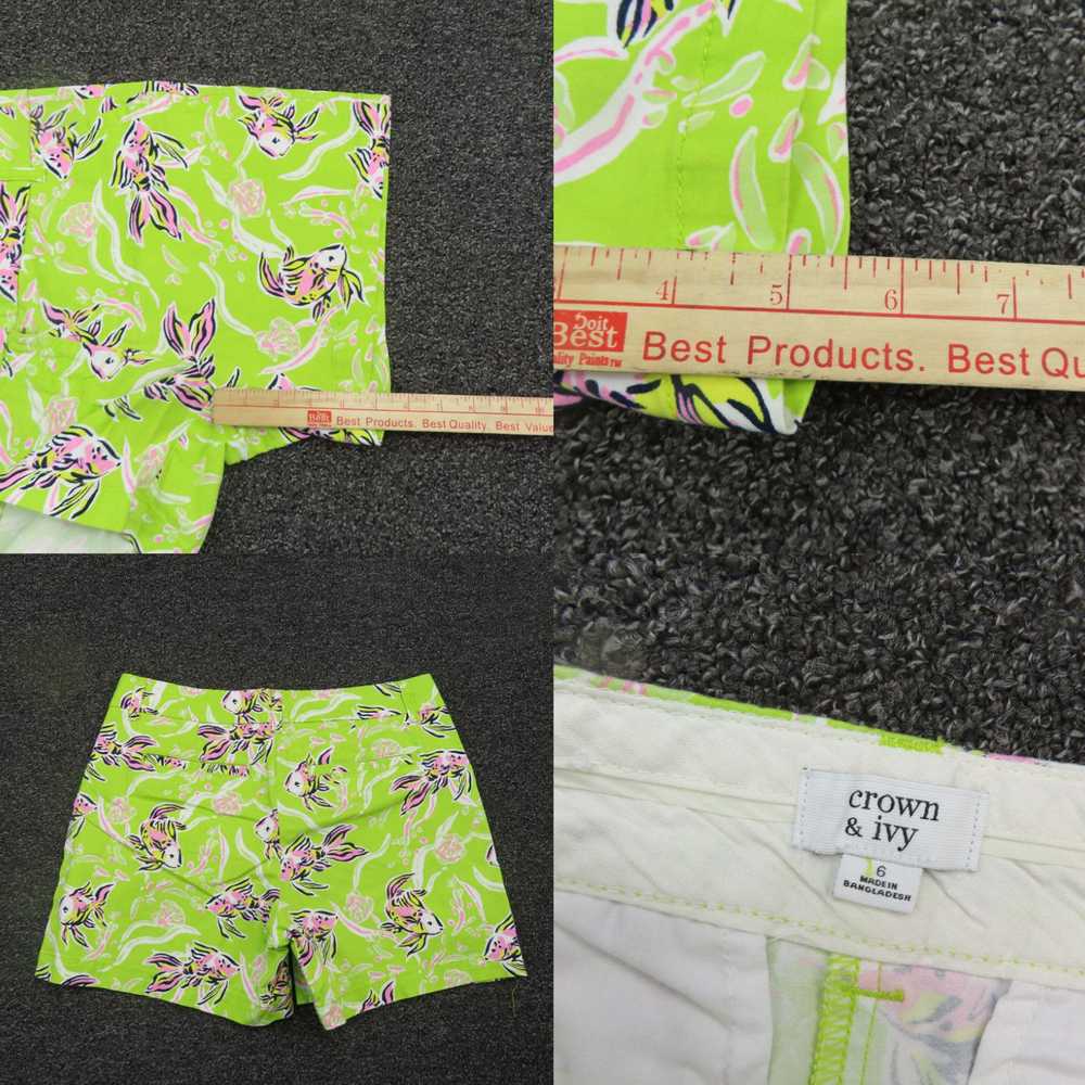 Vintage Crown & Ivy Shorts Womens Size 6 Green & … - image 4