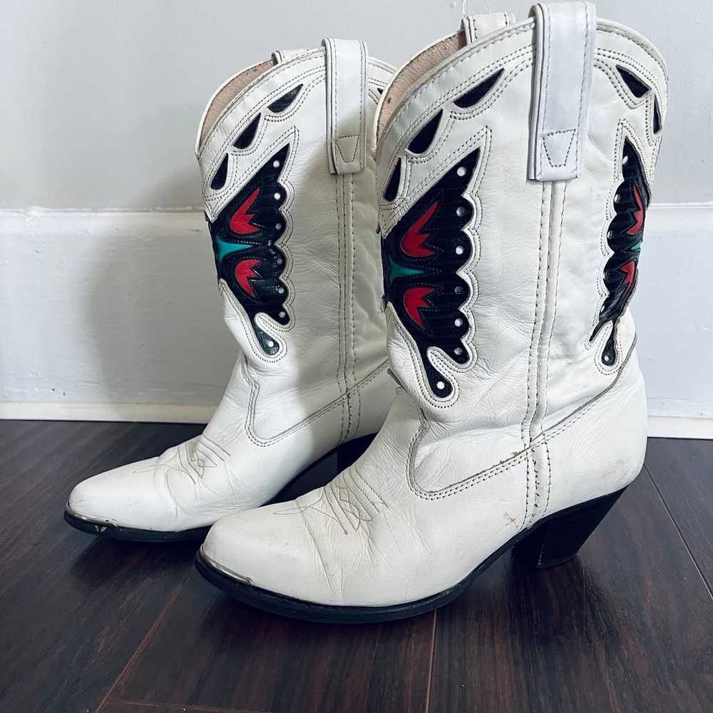 Vintage Capezio White Butterfly Boots - image 2