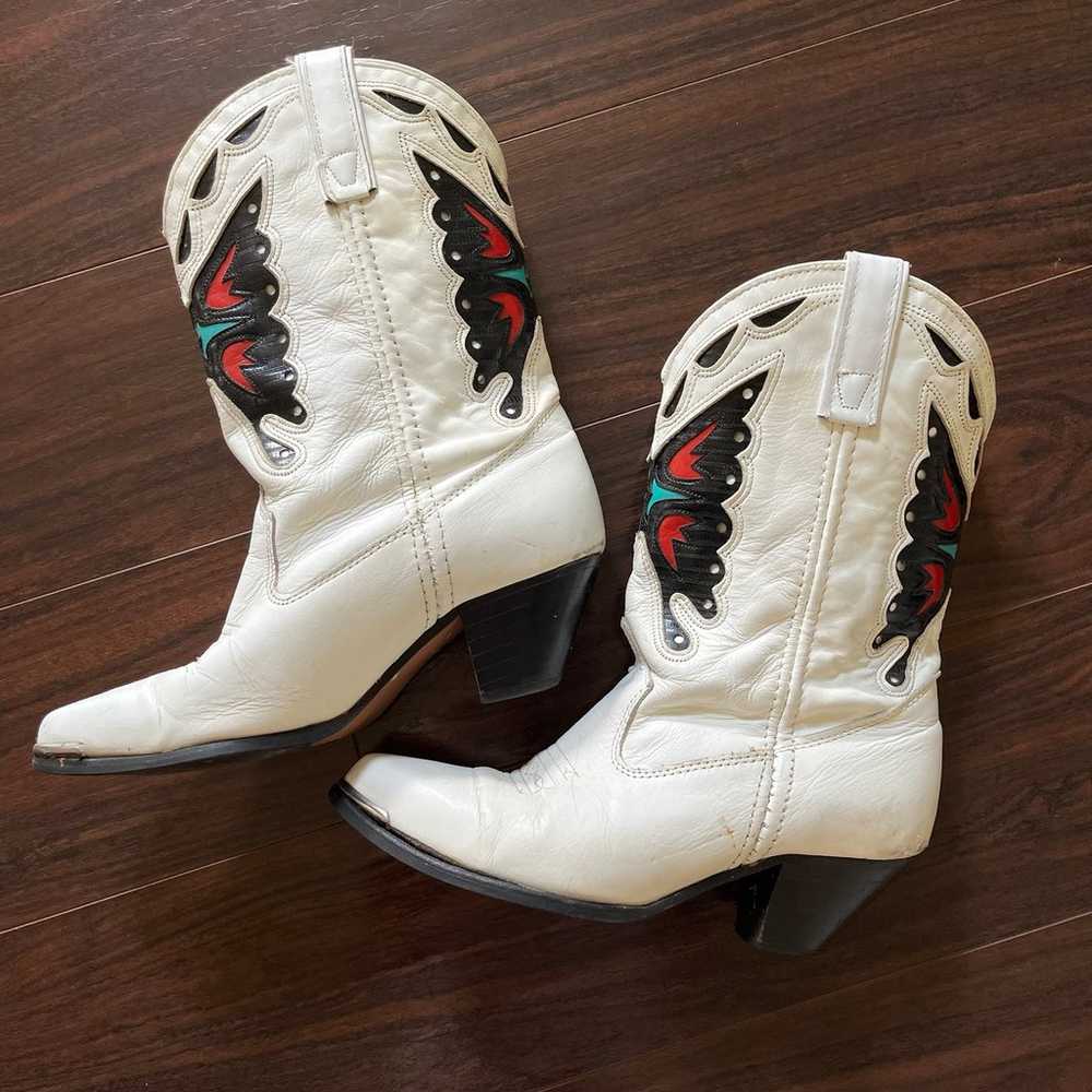 Vintage Capezio White Butterfly Boots - image 7