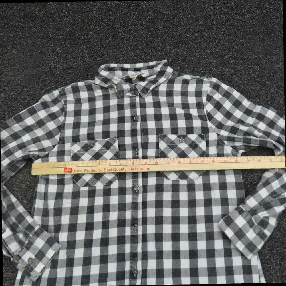 Vintage Womens Black and White Plaid Long Sleeve … - image 2