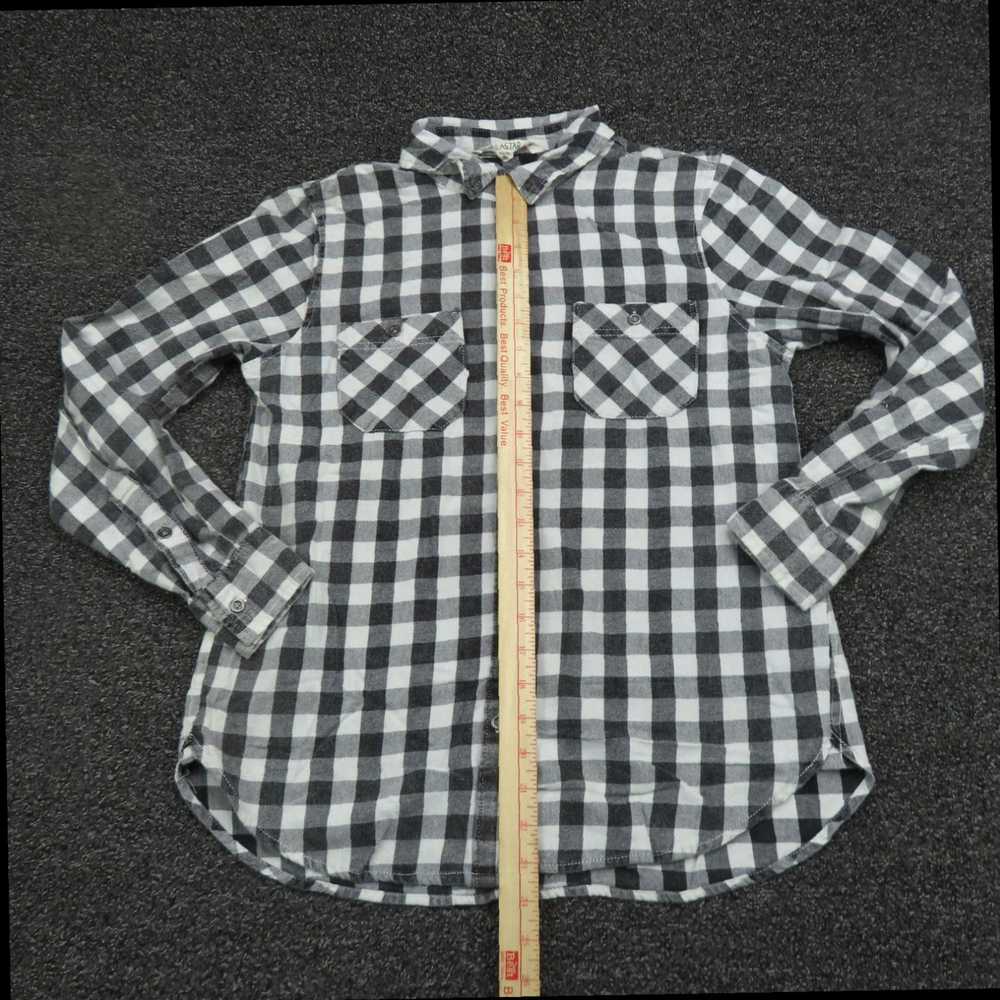 Vintage Womens Black and White Plaid Long Sleeve … - image 4