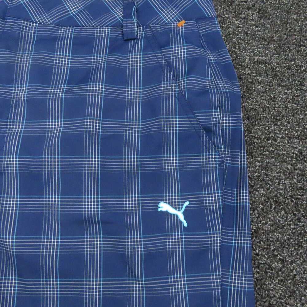 Puma Puma Shorts Adult Size 34 Blue & White Plaid… - image 2