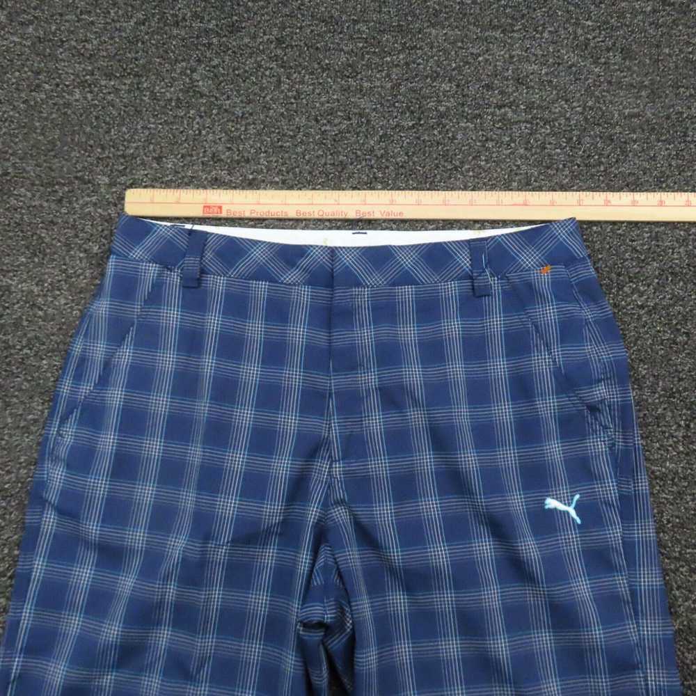 Puma Puma Shorts Adult Size 34 Blue & White Plaid… - image 3