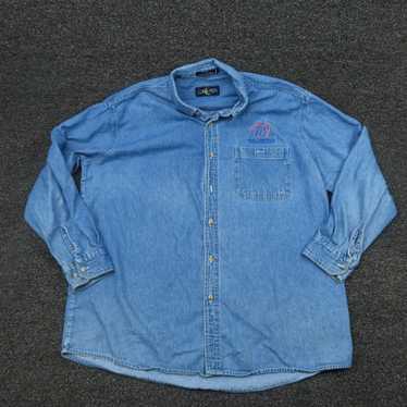 Vintage Luna Pier Shirt Adult Large Blue Denim Lo… - image 1