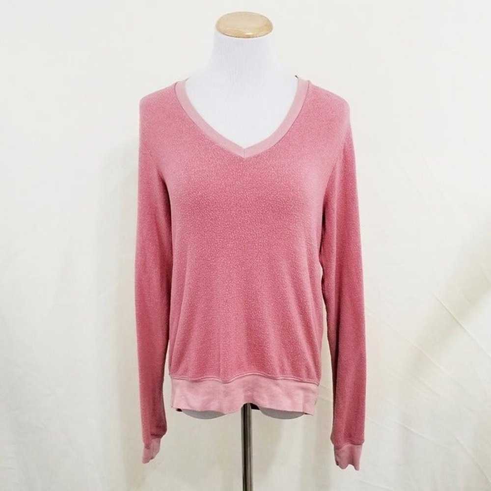 Wildfox baggy beach jumper V neck rose pink xs - image 1