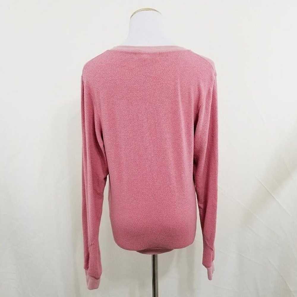 Wildfox baggy beach jumper V neck rose pink xs - image 2