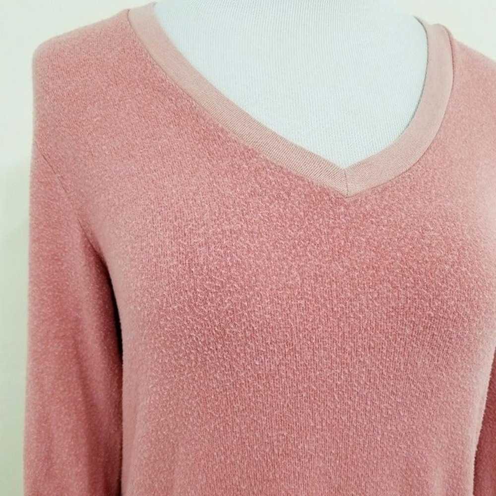 Wildfox baggy beach jumper V neck rose pink xs - image 5