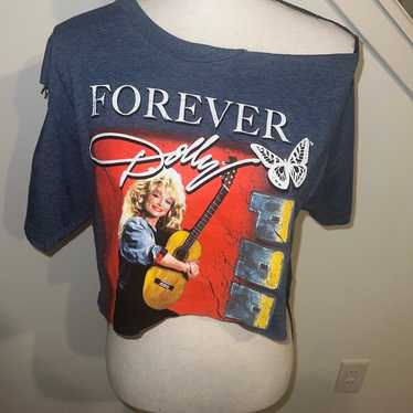 Upcycled Dolly Parton Graphic Band Tee