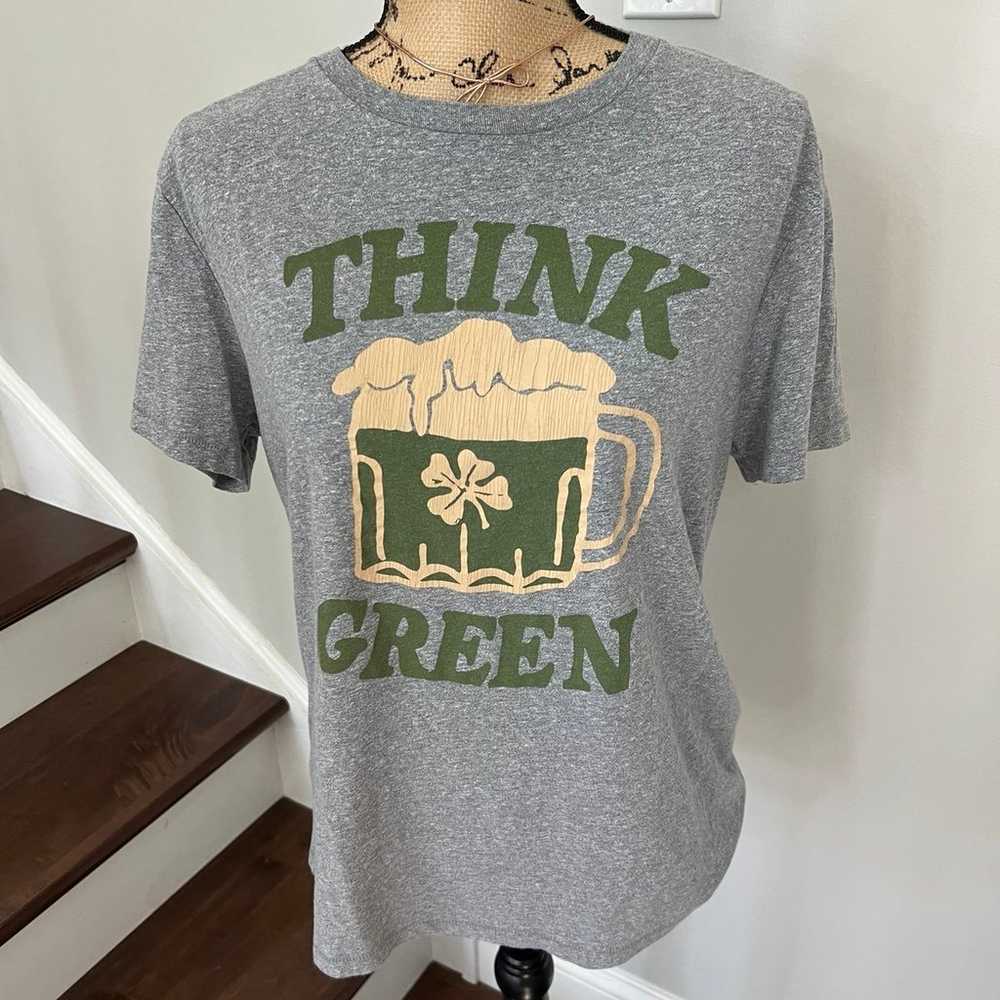 Vintage Lucky Brand graphic tee. Think green medi… - image 2