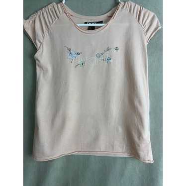 Vintage Y2K light pink baby tee DKNY short sleeve… - image 1