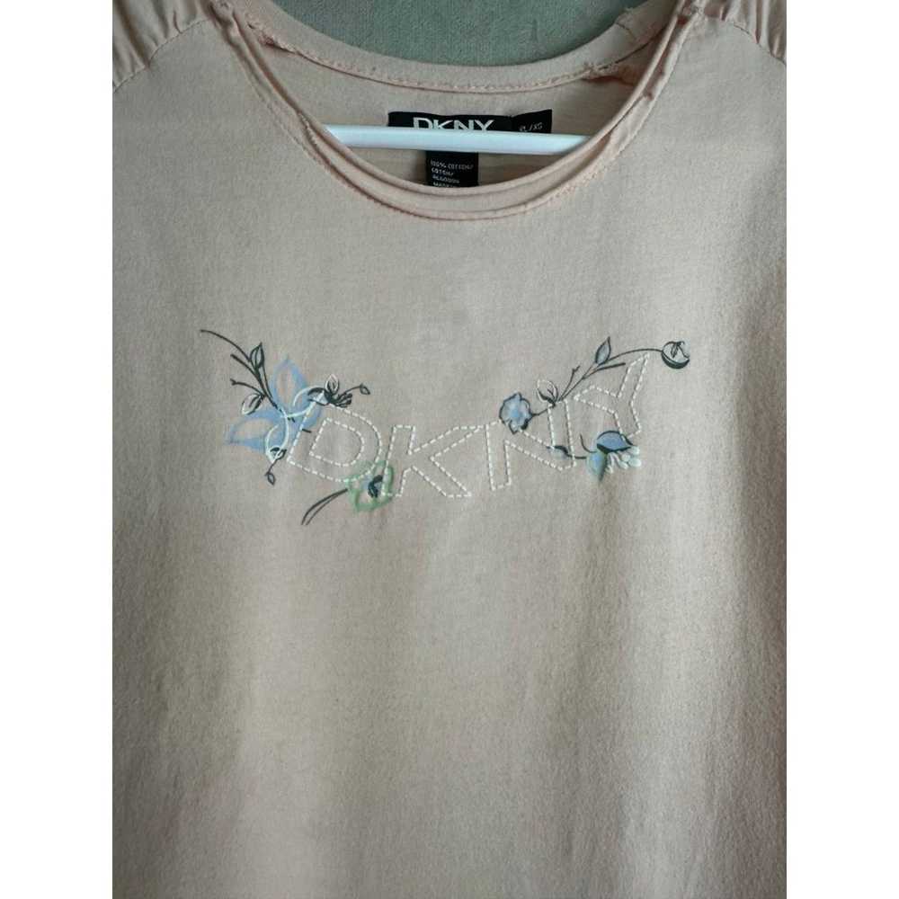 Vintage Y2K light pink baby tee DKNY short sleeve… - image 2