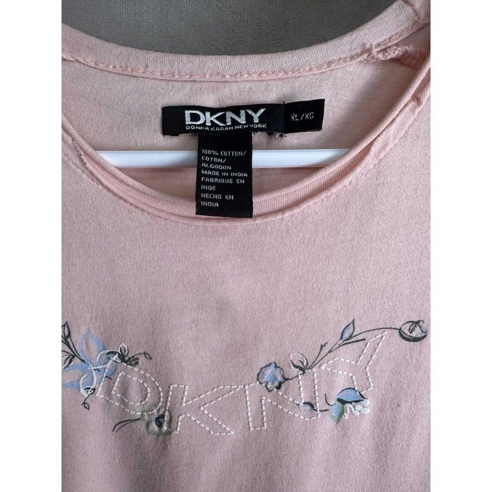 Vintage Y2K light pink baby tee DKNY short sleeve… - image 4