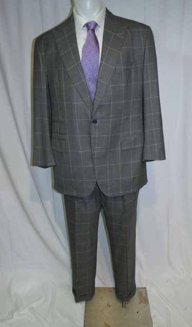 Alan Flusser × Custom Gray Windowpane Two Button S