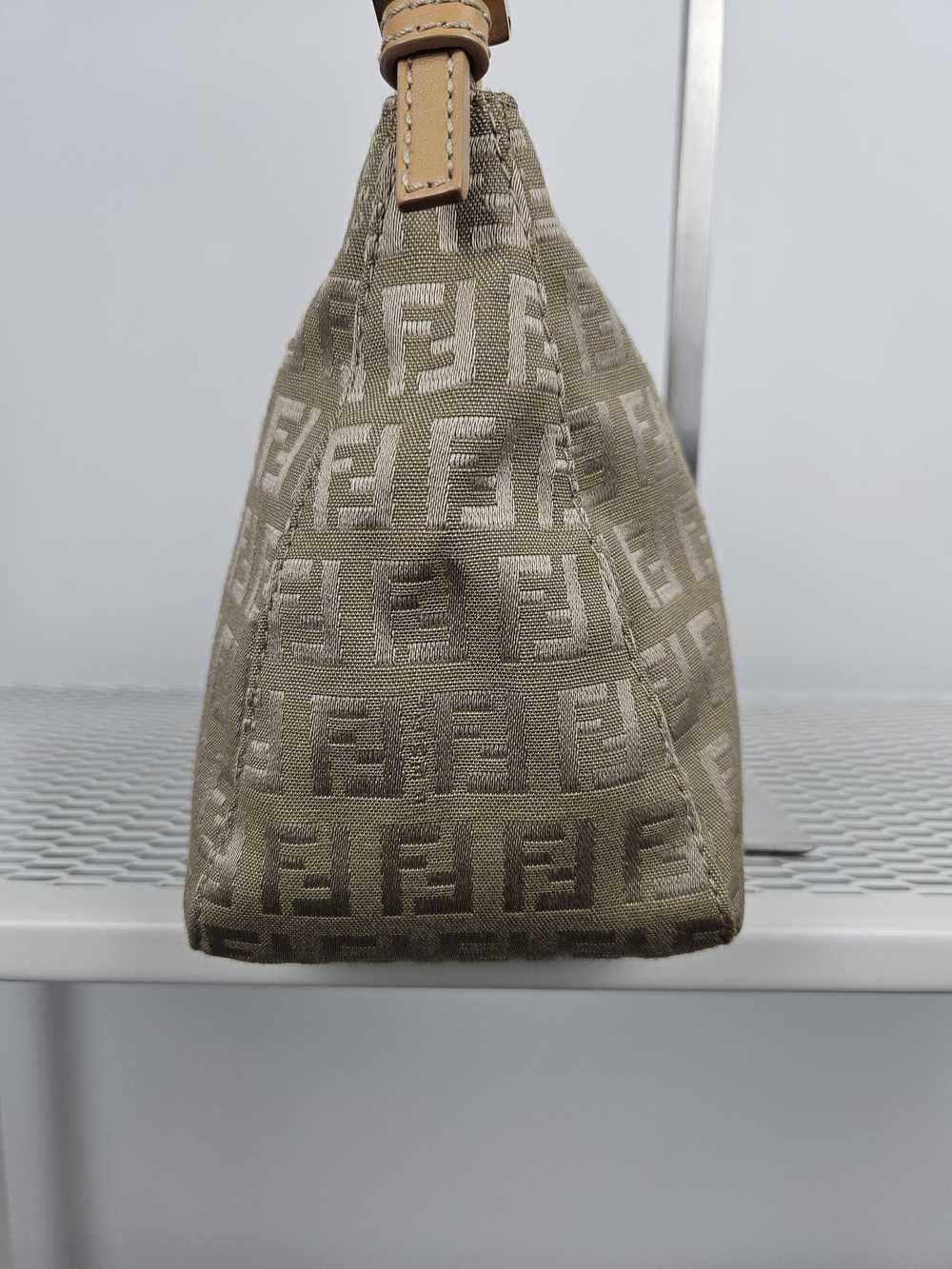 Fendi Fendi zucca monogram canvas small handbag p… - image 11