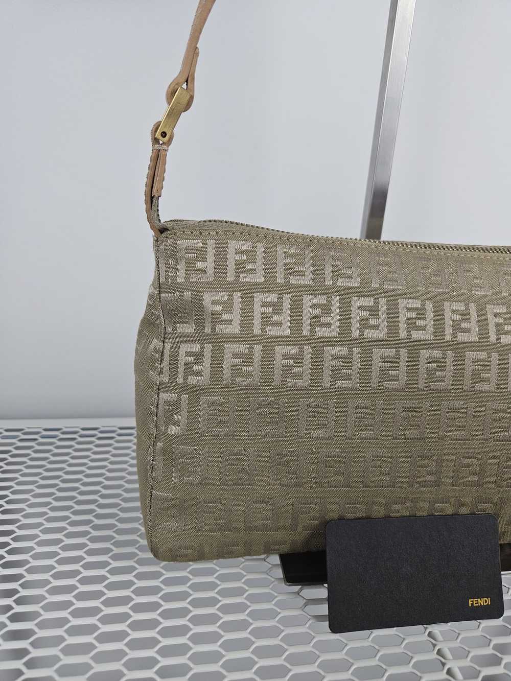 Fendi Fendi zucca monogram canvas small handbag p… - image 7