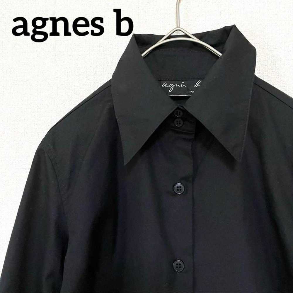 【Agnes b】Paris Black Seven-Point Length Monotone … - image 1