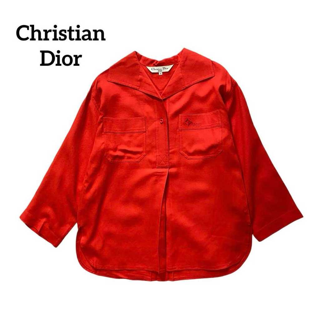 Vintage Christian Dior Rayon Pullover Long Sleeve… - image 1