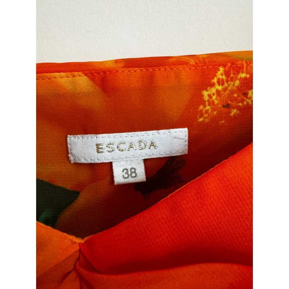 Escada Vintage Orange Flowy Floral Blouse Size 6 - image 6