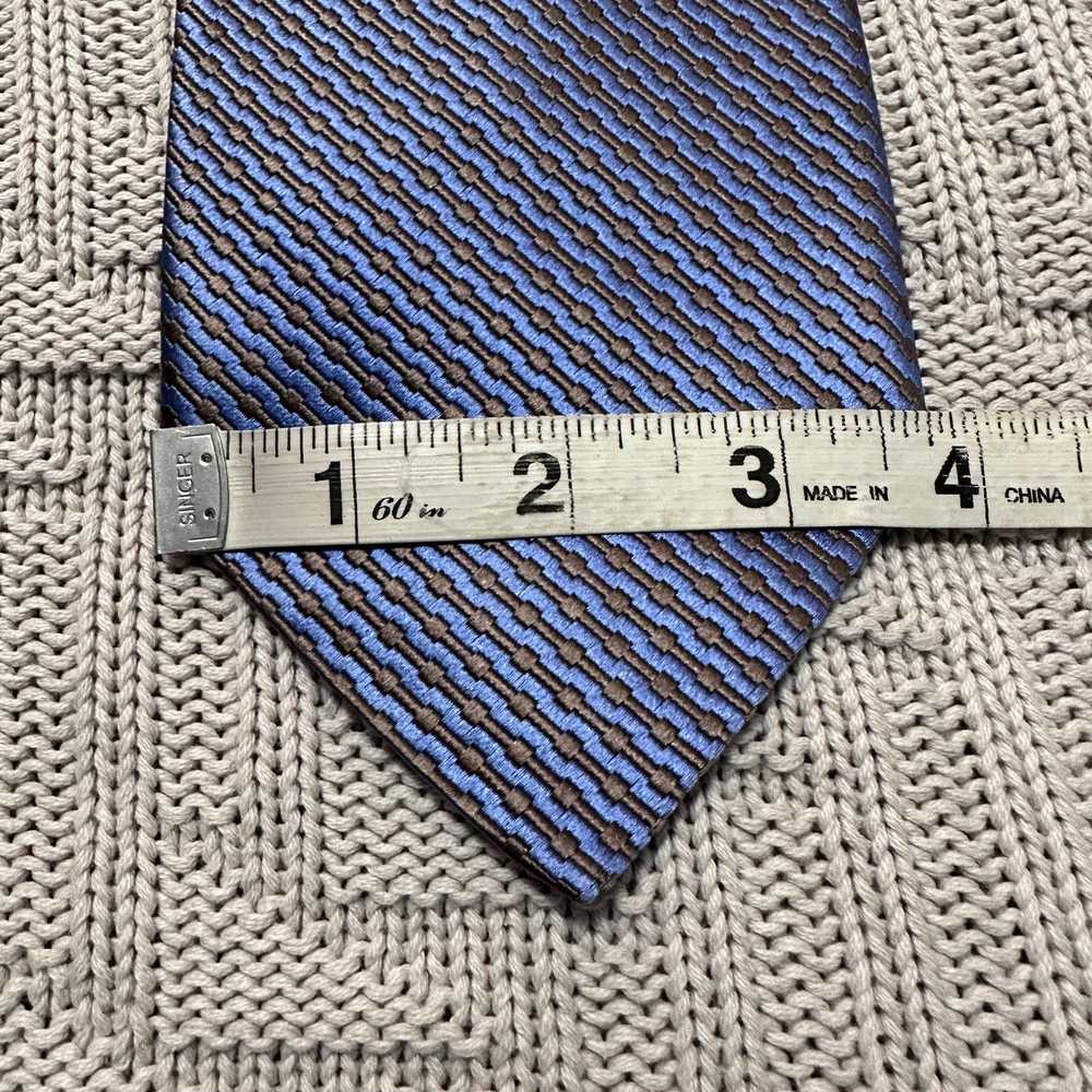 Other Gene Meyer lilac and bronze striped silk tie - image 5